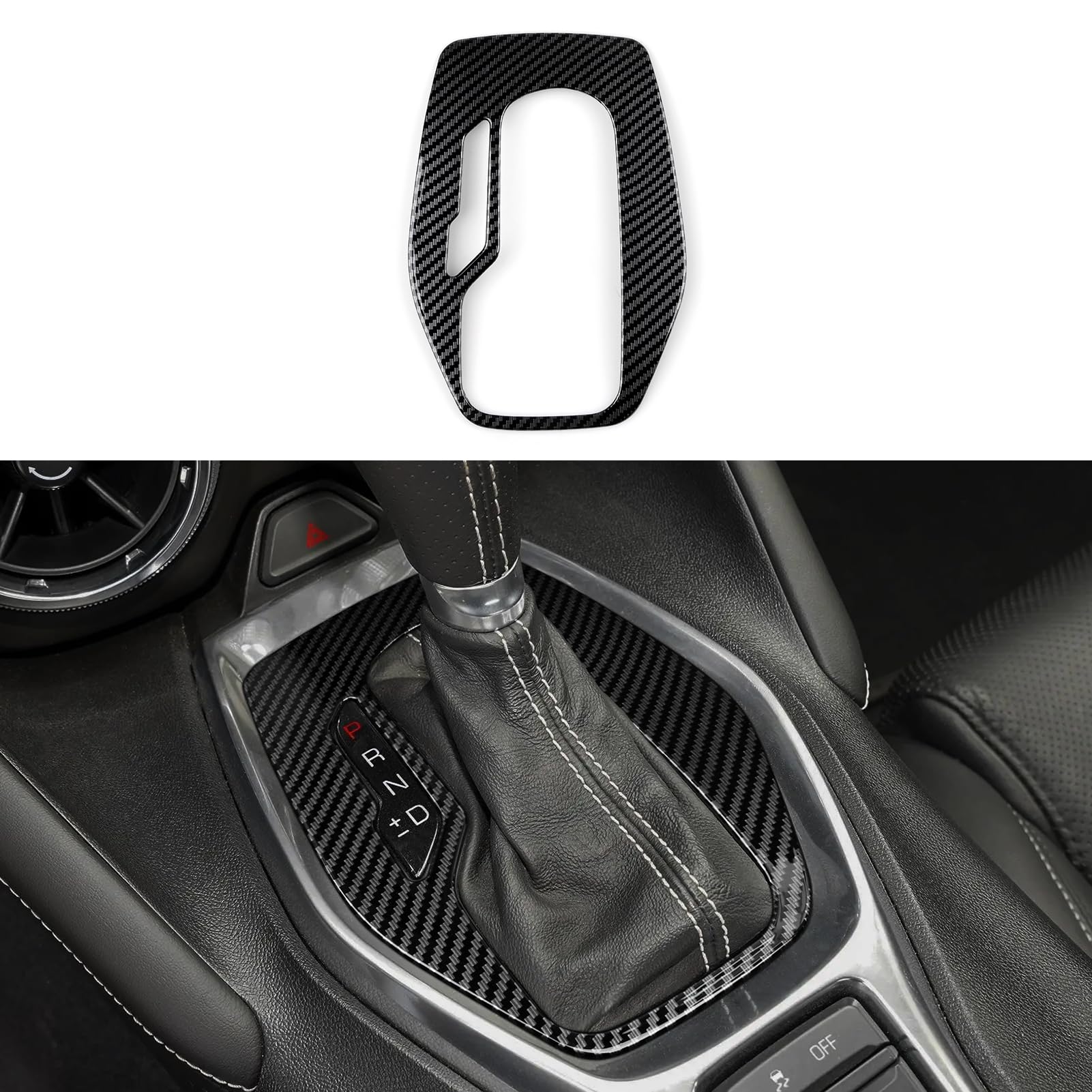 Red Carbon Fiber ABS Sticker For Chevrolet Camaro (2016-2024) – Interior Trim Cover For Engine Start Button - View #4