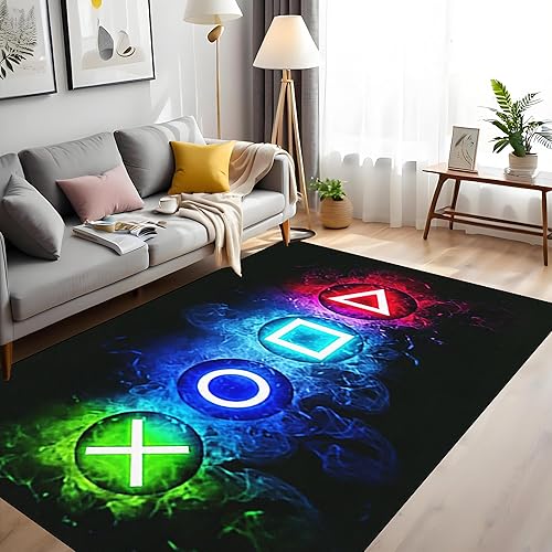 Miniatura 5 de Alfombras de área de juegos, alfombra de jugador para niños, decoración de habitación de jugadores, alfombras de juegos para niños y adolescentes,