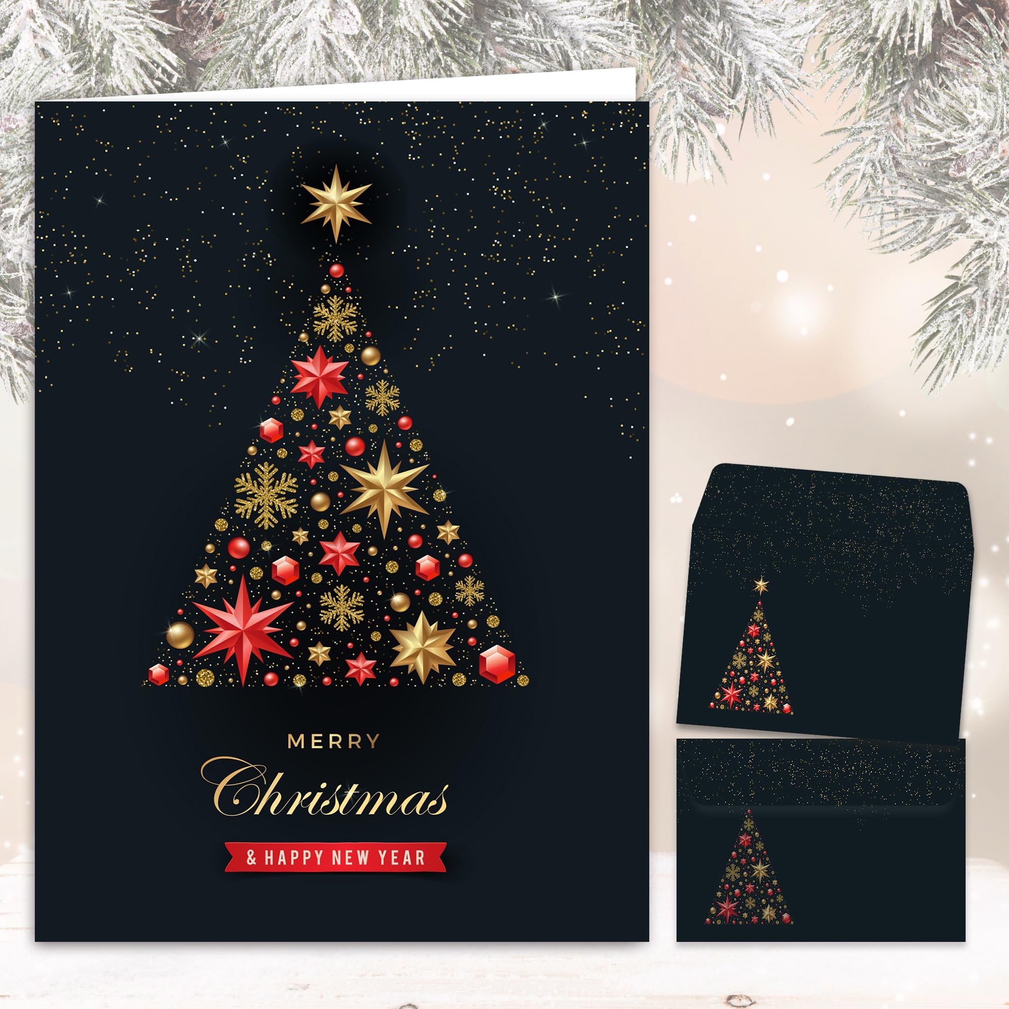 Edition Seidel Set 12 Biglietti Di Natale Con Buste - Cartoline Pieghevoli 11,5x17 Cm, Stampa Premium Offset, Senza Testo Interno