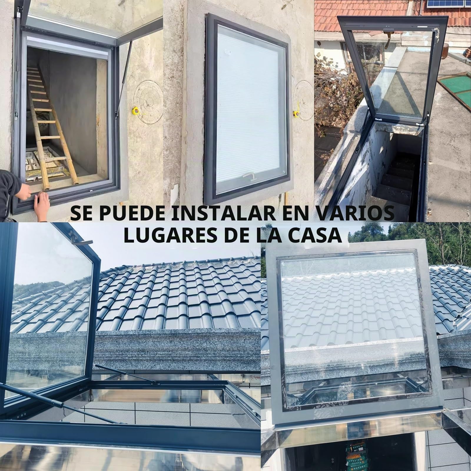 Resistente a la lluvia aleación de aluminio claraboya, Casas techo ventana for iluminación y ventilación, Sótanos escotilla acceso techo con acristalamiento, áticos claraboya salida techo.