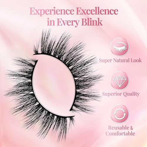 Miniatura 3 de Pestañas postizas de visón natural Wispy pestañas esponjosas de ojo de gato 3D, pestañas de tira de anime 3D, 5 pares de estilos de mezcla