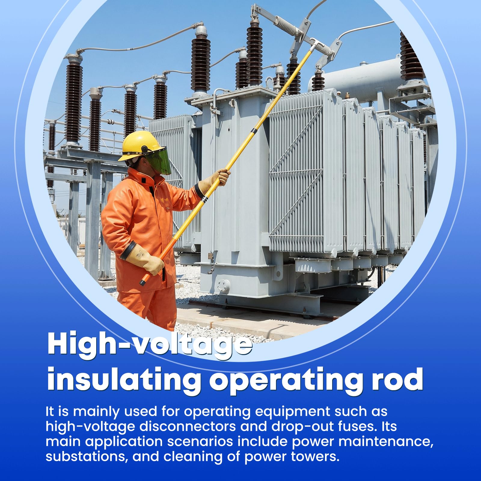 Gancio isolato ASTM F711 certificato 220kV - Gestione sicura ed efficiente dei pali in fibra per la manutenzione di guardalinee e sottostazioni - Attrezzature di sicurezza elettrica durevoli e