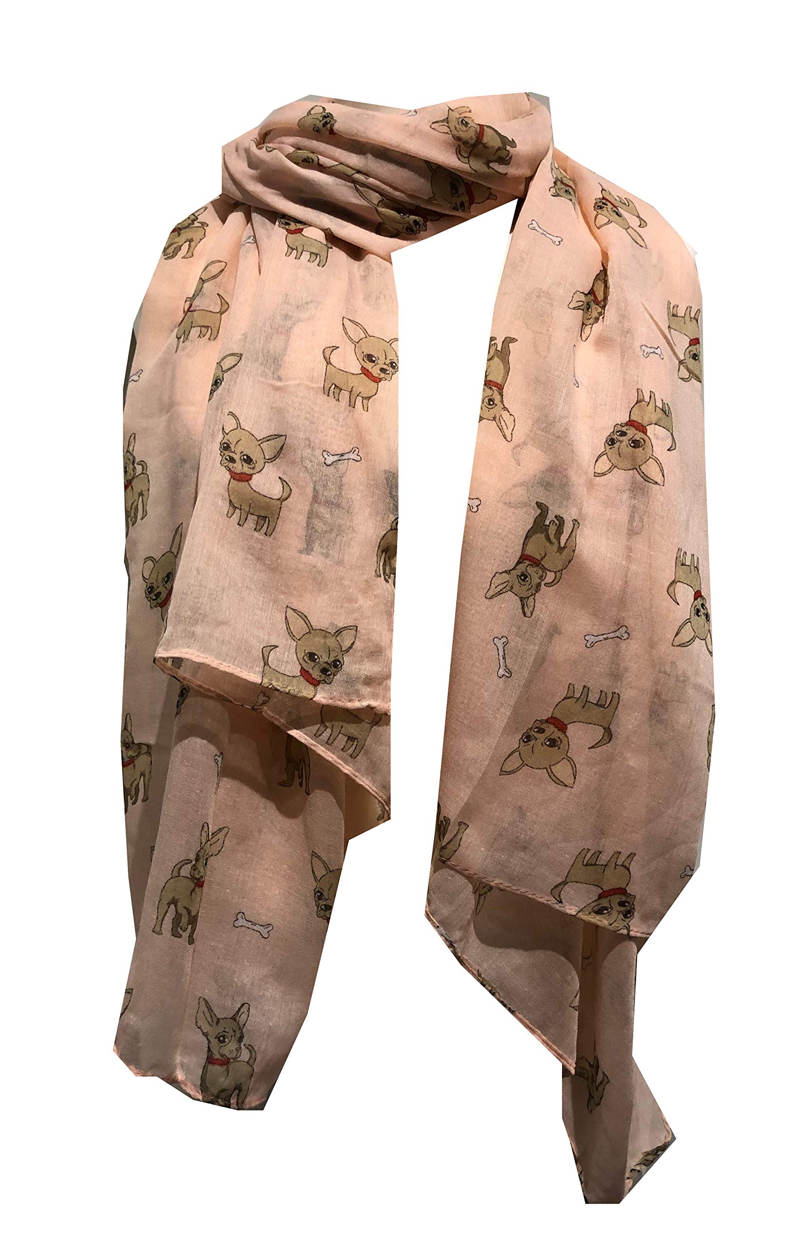 Pamper Yourself Now Salmon pink chihuahua dogs Long Scarf, wrap or shawl. Great for presents/gifts.