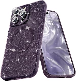 Micoden Magnetisch Glitzer Hülle für iPhone 16 Pro Diamond Kameraschutz