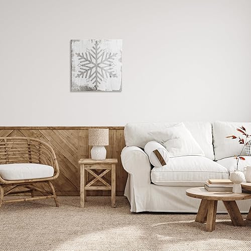 Miniatura 3 de Stupell Industries Lienzo decorativo para pared con forma de copo de nieve de invierno, diseño de Lil' Rue
