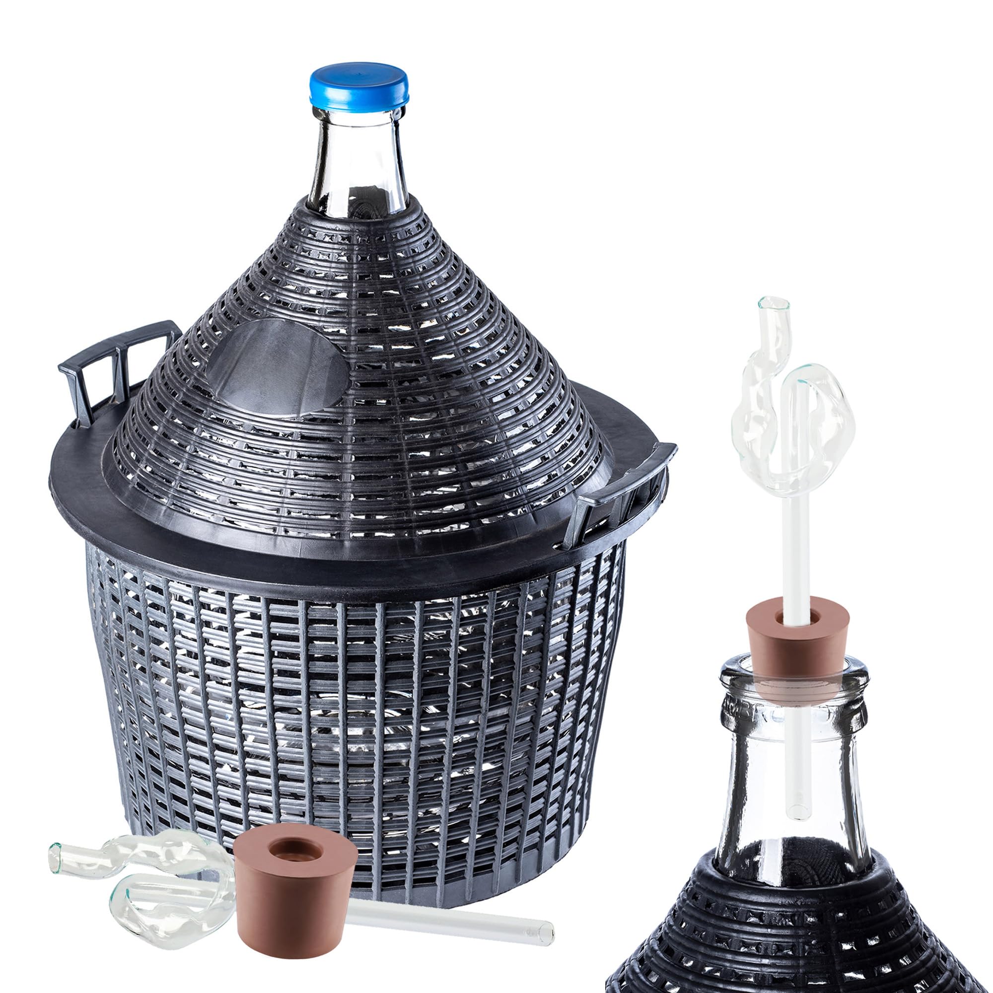 5l,10l,15l,25l Glass Wine Fermenter Plastic Basket Fermentation Carboy Demijohn