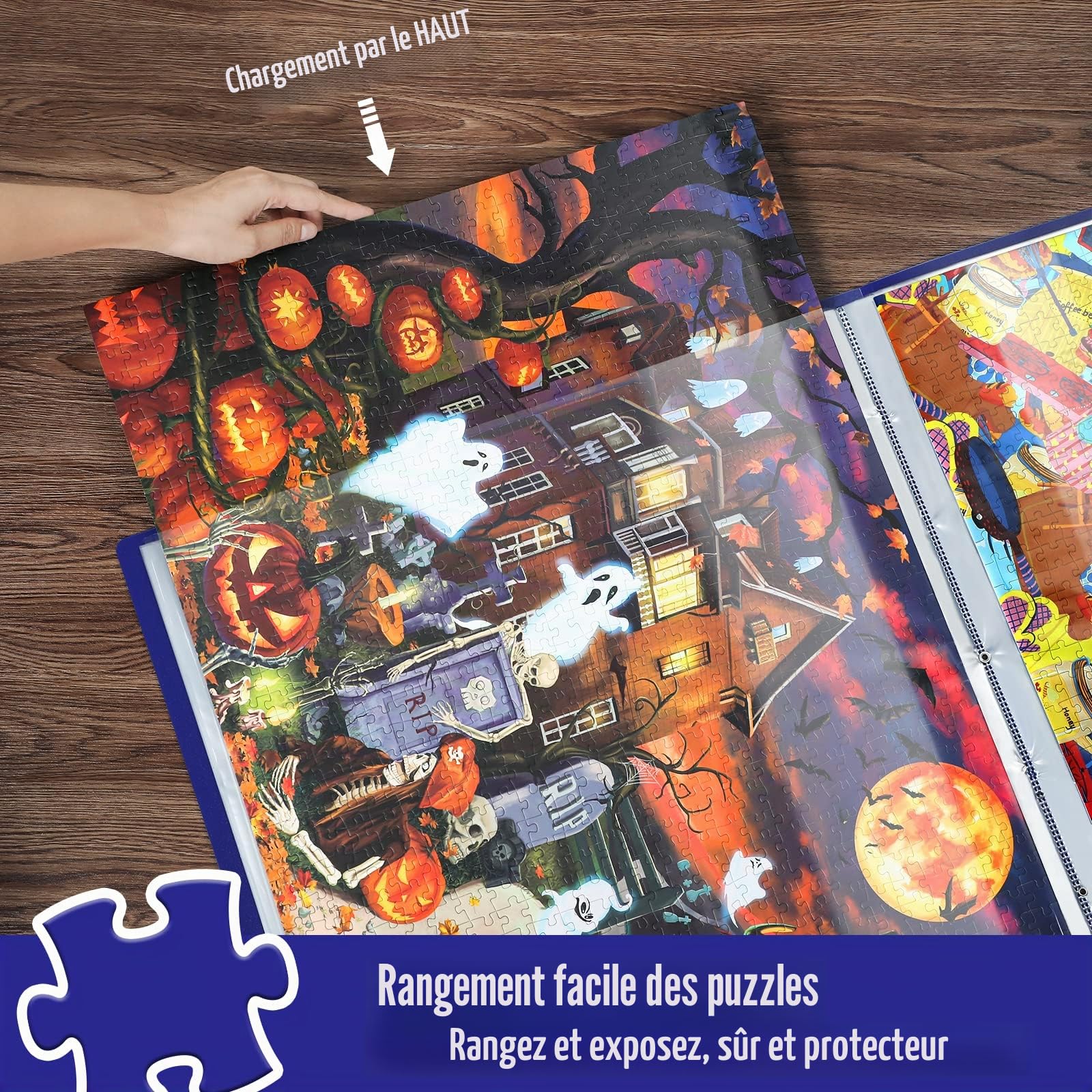 HXMARS Classeur de Rangement pour 1000 pièces, Organiseur Portable avec 20 Poches, Accessoire de Protection pour Casse-tête