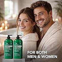 Vista 4 de BOTANIC HEARTH - Juego de champú y acondicionador de aceite de menta Fórmula de crecimiento del cabello con queratina Combate la pérdida