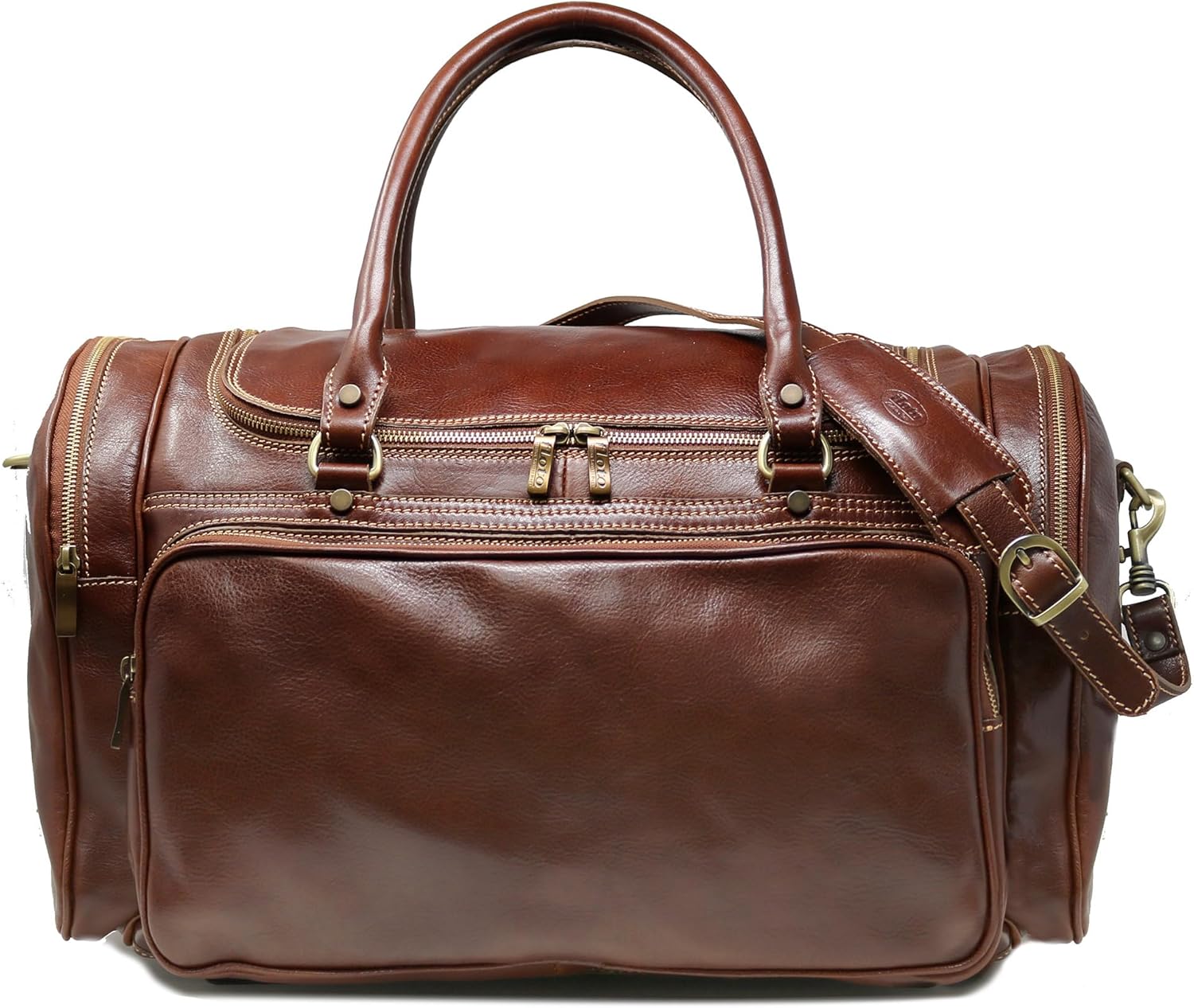 Floto Luggage Torino Duffle Travel Bag, Vecchio Brown, Large