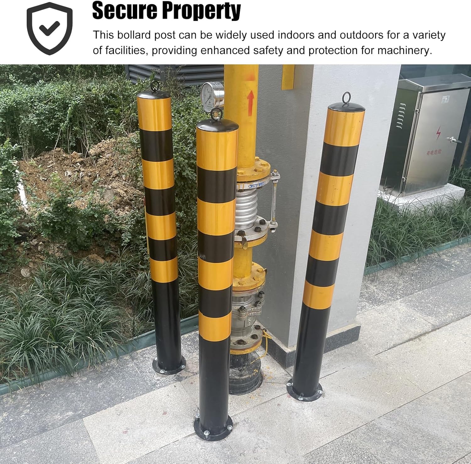 Poste Delimitador De Tráfico, Poste Delimitador, Poste De Seguridad, Bolardos De Seguridad para Entradas De Vehículos, Cono De Barrera De Control De Acceso Atornilla,100cm (39 3/8in) Height