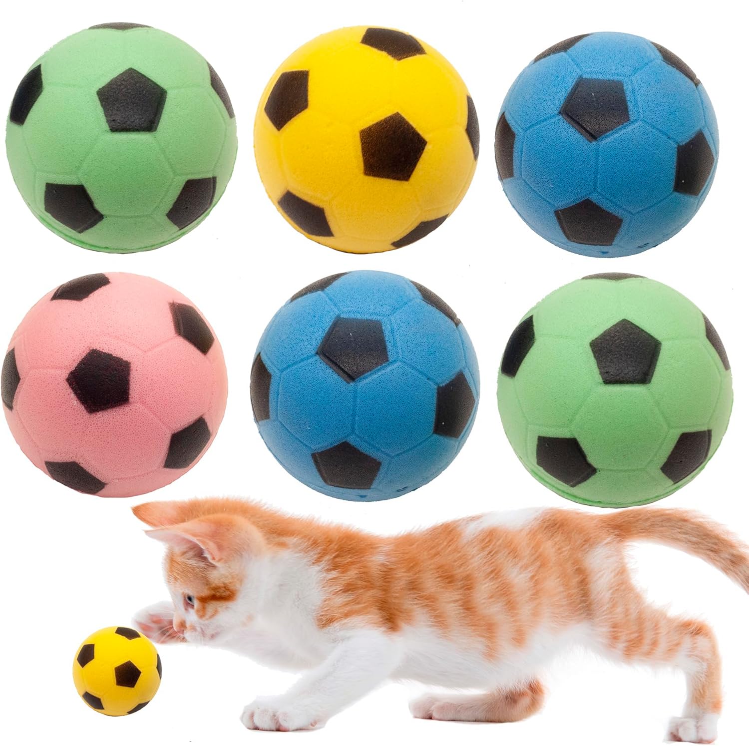 Fashion's Talk Cat Toys 12Pack Foam Balls Golf Kitten Toys Sponge Soccer Ball Cat