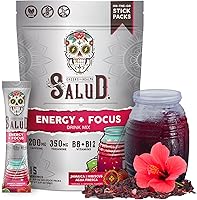 Vista 8 de Salud x Jarritos - Bebida energética 2 en 1 en polvo + concentración, ponche de frutas, cafeína orgánica, B6 + B12, teanina, paquetes de bebida