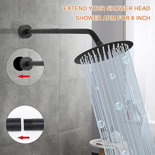 Miniatura 4 de HarJue Brazo de extensión de cabezal de ducha extensor de cabezal de ducha salida de agua más baja existente extensión de tubo de ducha duradera