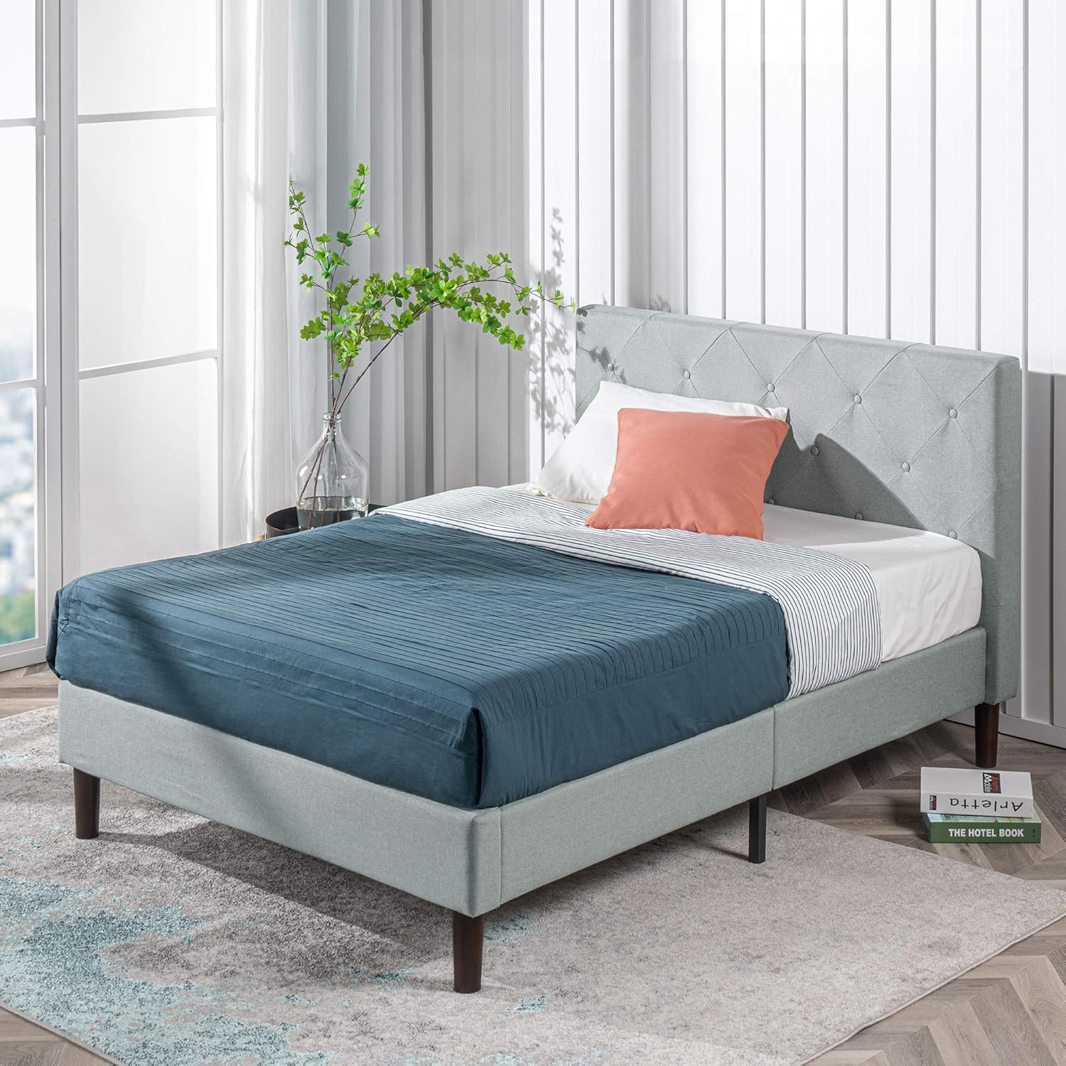 ZINUS Shalini Upholstered Platform Bed Frame / Mattress