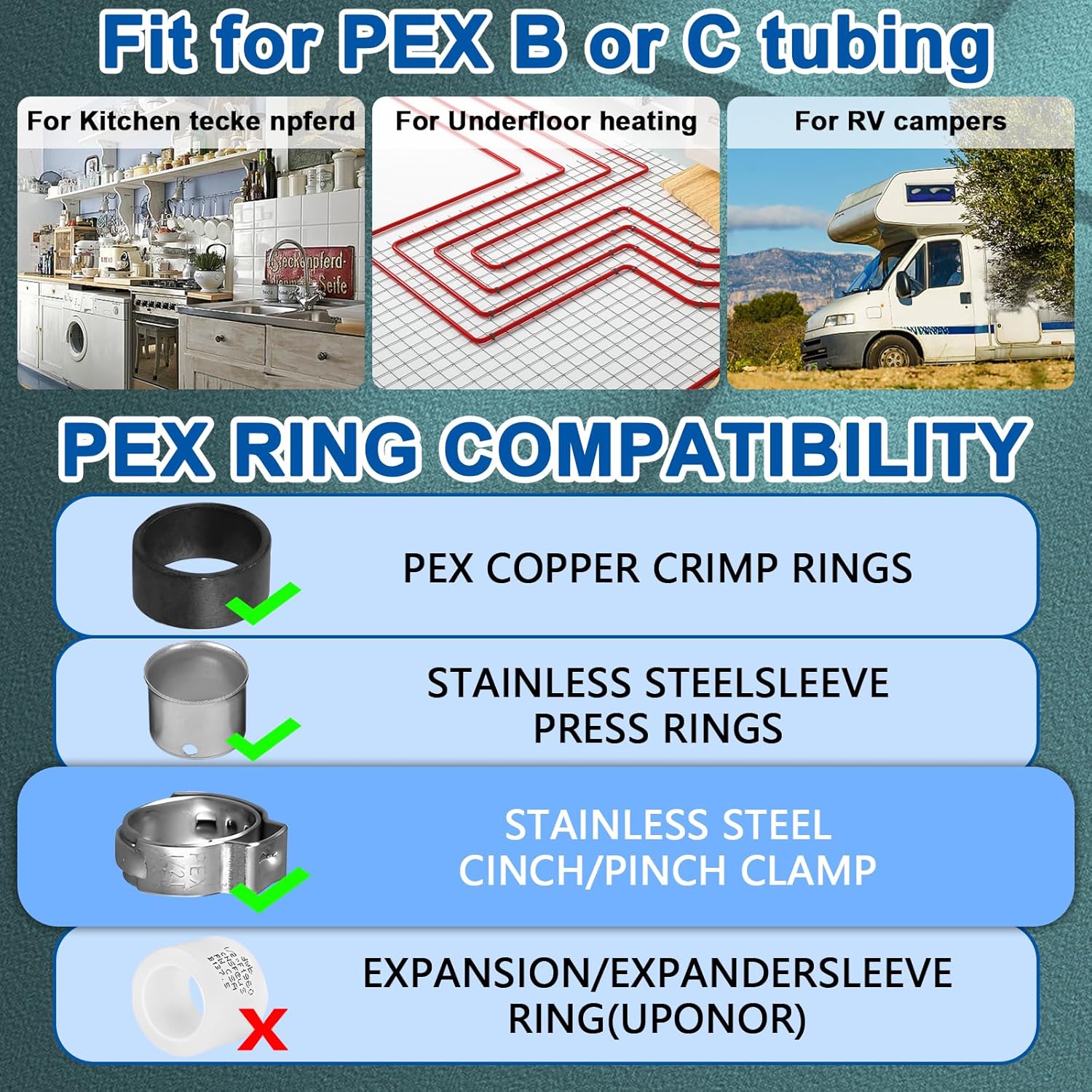 6Pcs Pex Swivel Elbow Brass Crimp Fittings,1/2in x 1/2in Female NPT 90-degree NPSM Brass Crimp Fittings for RV Pex Faucet Connector, ASTM F1807 (A)