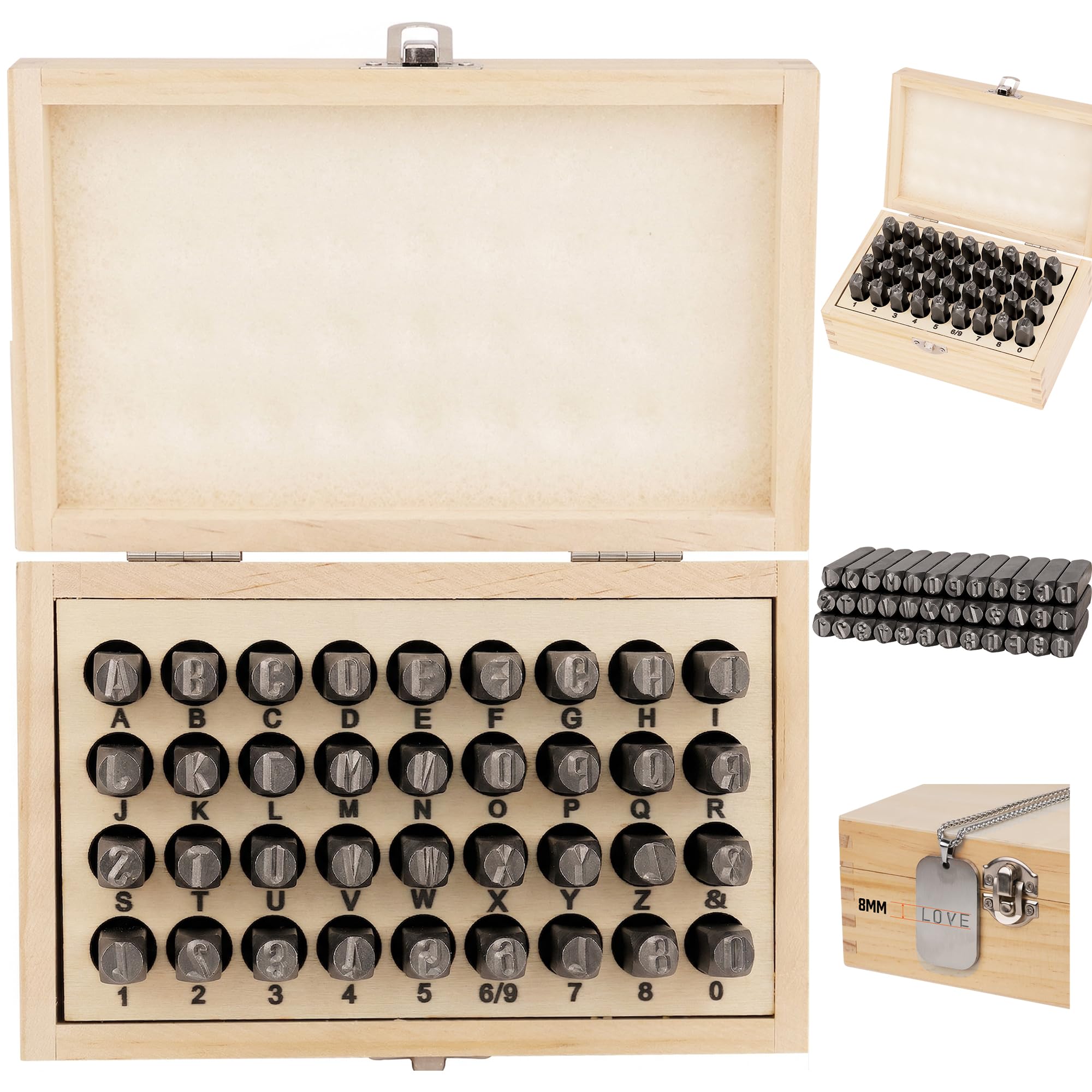Amazon.com: HORUSDY 36-Piece Number and Letter Stamp Set 5/16 (8mm