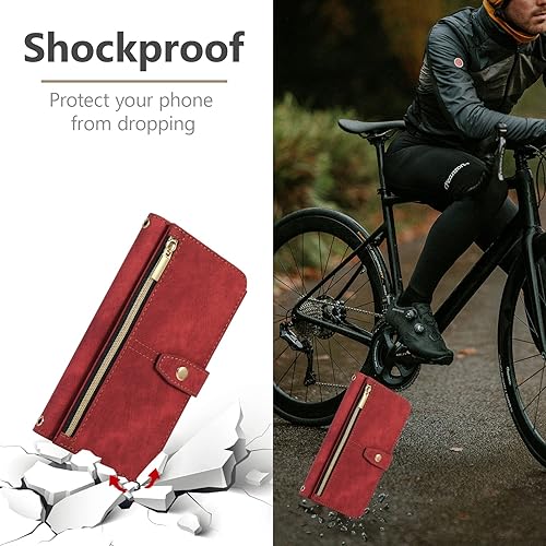 Miniatura 5 de UEEBAI Funda para Samsung Galaxy S20 FE 5G, 9 ranuras para tarjetas, cartera de cuero retro, a prueba de golpes, con correa de mano, ranuras para