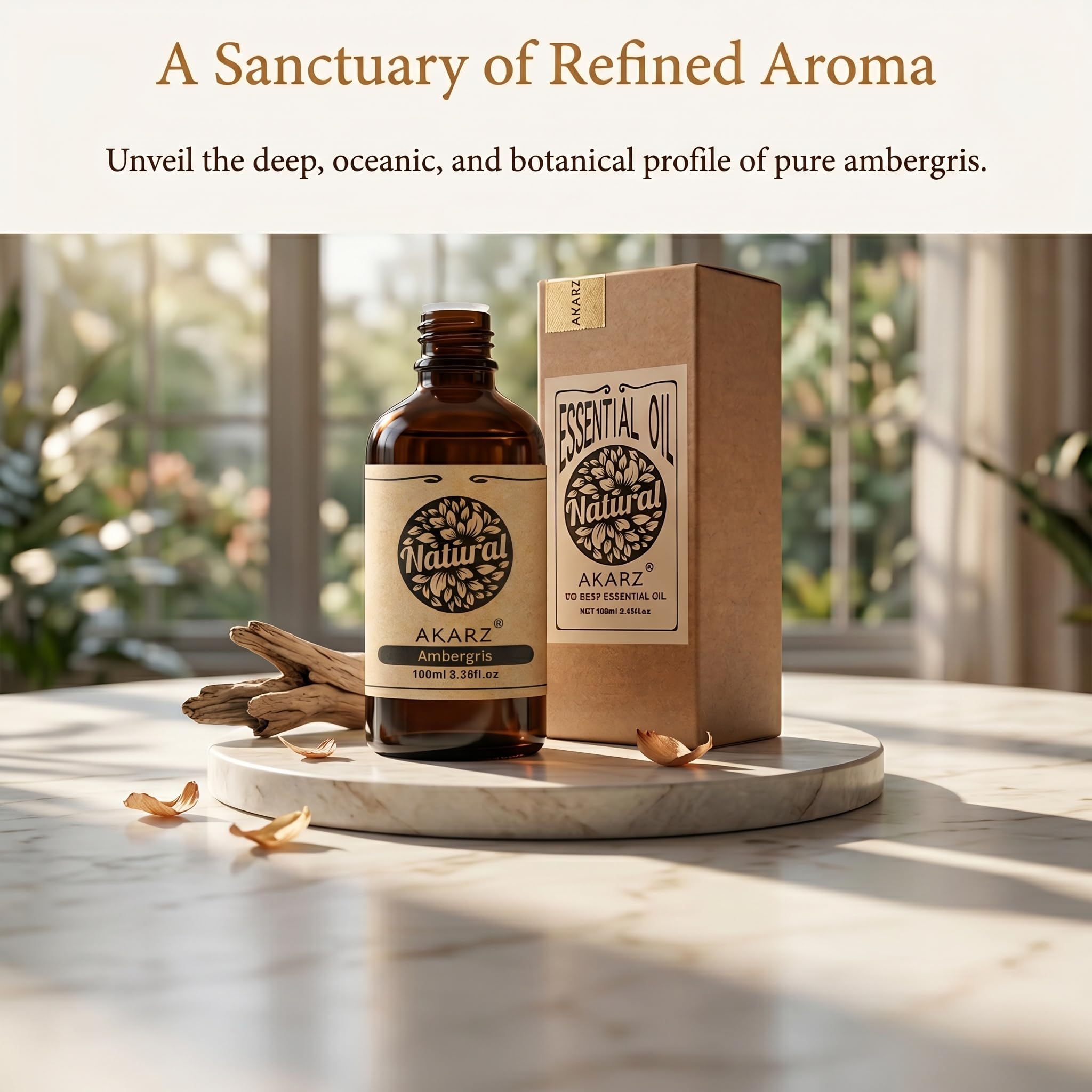 AKARZ 100ml Ätherisches Öl der Ambra Ambra-Öl - Hochwertiges Aromaöl für Duftlampen, Kerzenherstellung, Diffusoren & angenehme Raumbeduftung