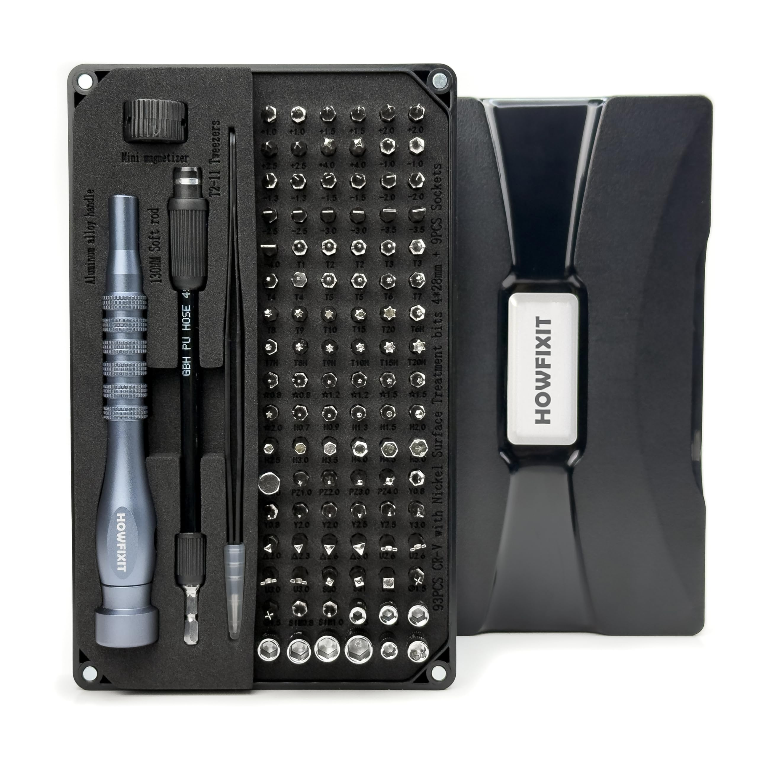 HowFixit PRO MAX 106-en-1 Juego de destornilladores para reparación electrónica