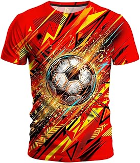 Funny Novelty Party Soccer Shirt Graphic 3D T-Shirt Short Sleeve Crewneck Shirts for Men S-4XL