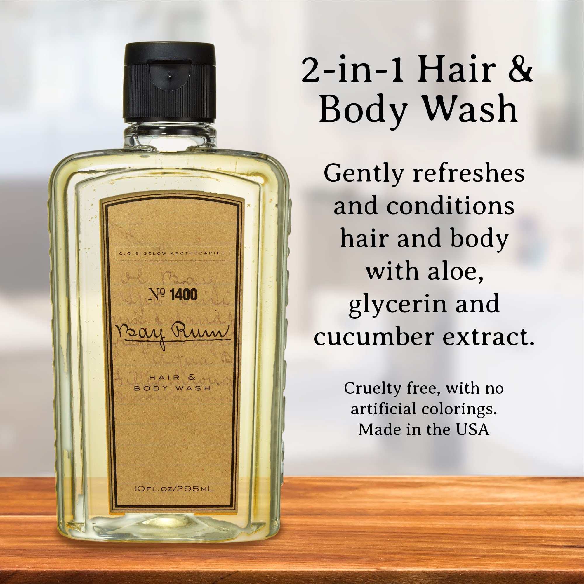 C. O. Bigelow CO Bigelow Bay Rum Flüssigseife für Männer Haar- und Körperseife Nr. 1400, 10 fl oz. Flüssigseife für Körper und Männer Shampoo inkl