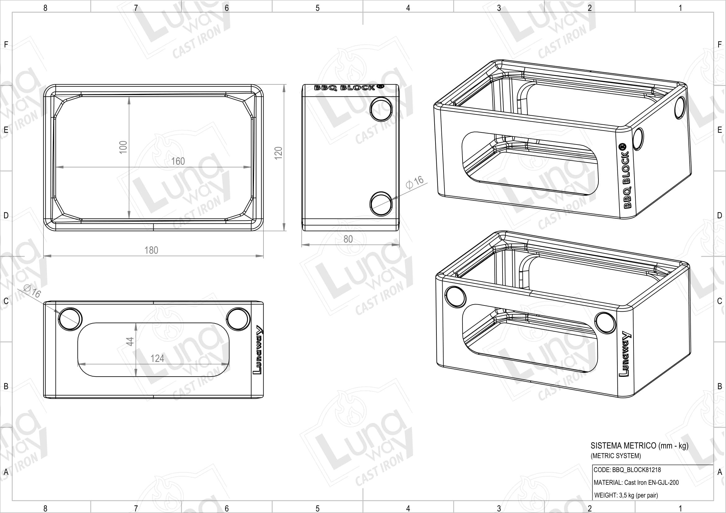 BBQ Blocks - Supports en fonte réglables et polyvalents pour plaques et grilles | Idéaux pour les braises, cheminée, feu ouvert | plusieurs niveaux de cuisson | 100% fonte avec