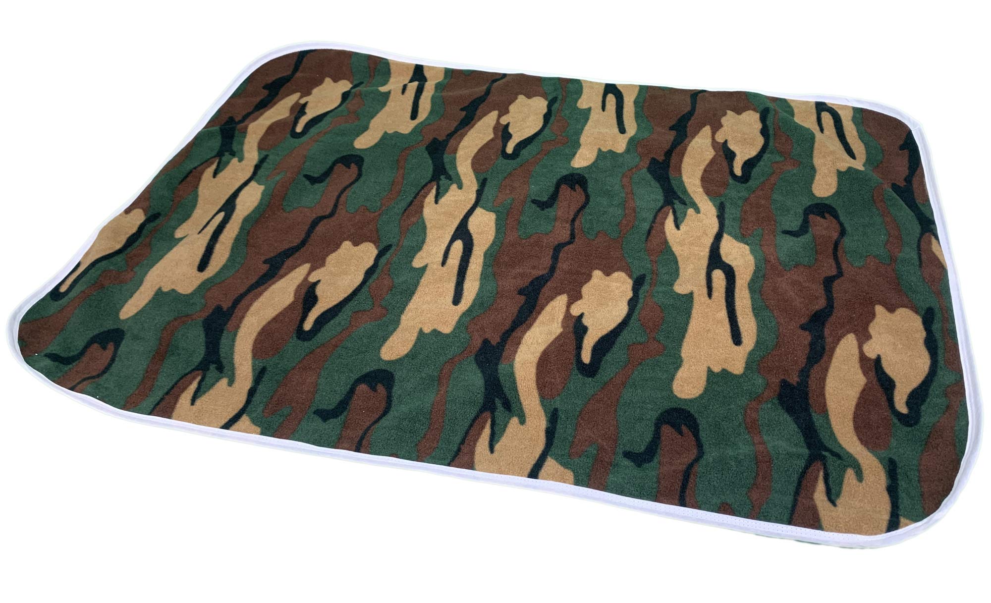 Cuddlz Green Camouflage Pattern Fleece and White Plastic Reversible Extra Large Nappy Diaper Changing Mat