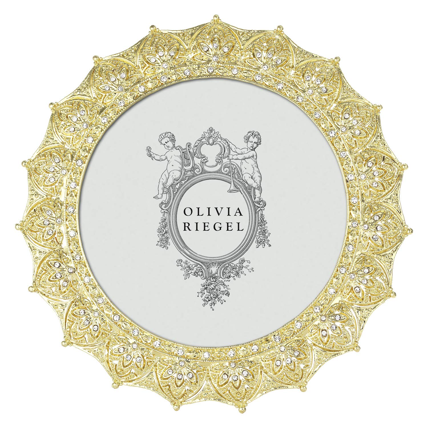 Olivia Riegel Gold Windsor Crystal Round Photo Frame