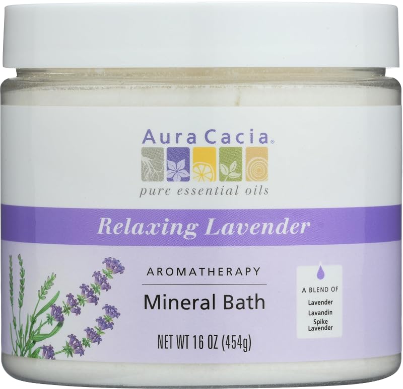 Aura Cacia Sais minerais para banho com lavanda, 454 g