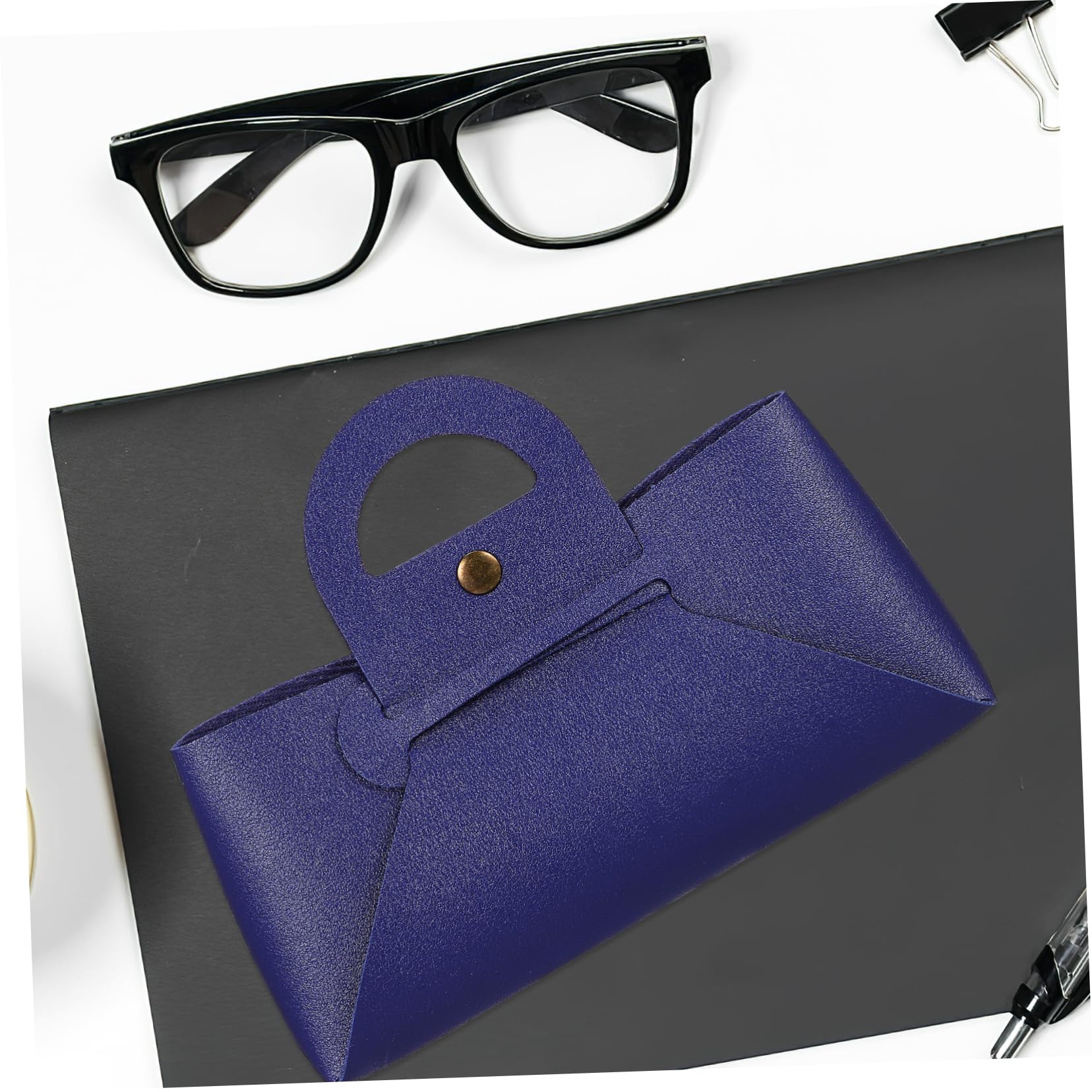 LIFKOME Set da 4 Pezzi Borsa per Occhiali da Sole in Pu Resistente All'acqua con Chiusura a Bottone e Manico, per Festa Estiva e Attività All'aperto