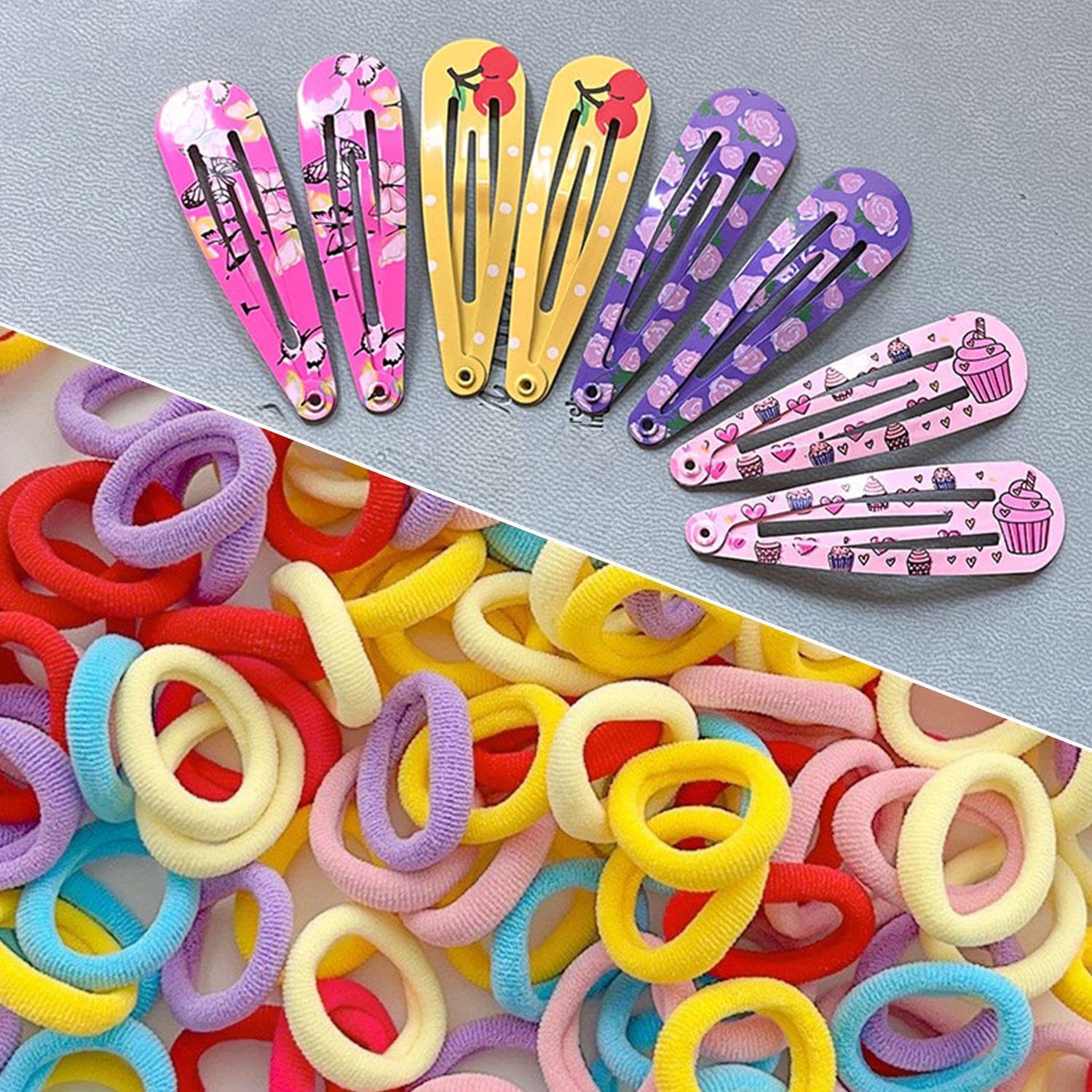 40 Pieces Of Colorful Hair Clips, 100 Pieces Of Colorful Hair Ties And 4 Pieces Of Black Hair Twisters - Image 3