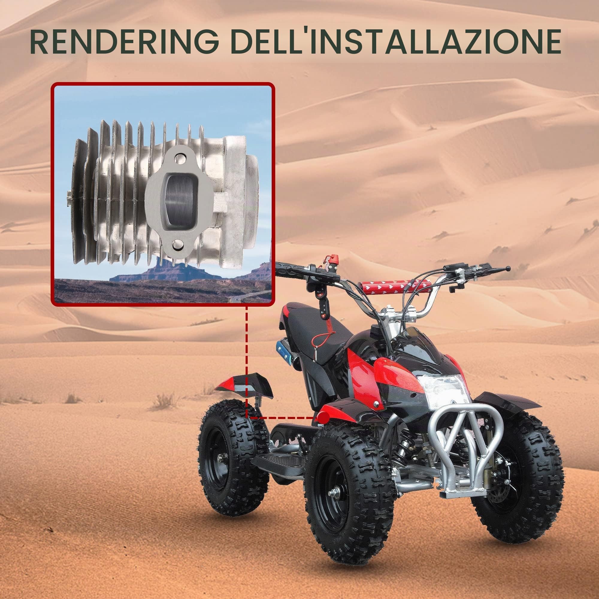 GOOFIT 40mm 40-6 Kit Anello pistone Testa Cilindro Sostituzione per 47cc 49cc 2 Stroke Engine Mini Dirt Bike ATV Quad Pocket Bike