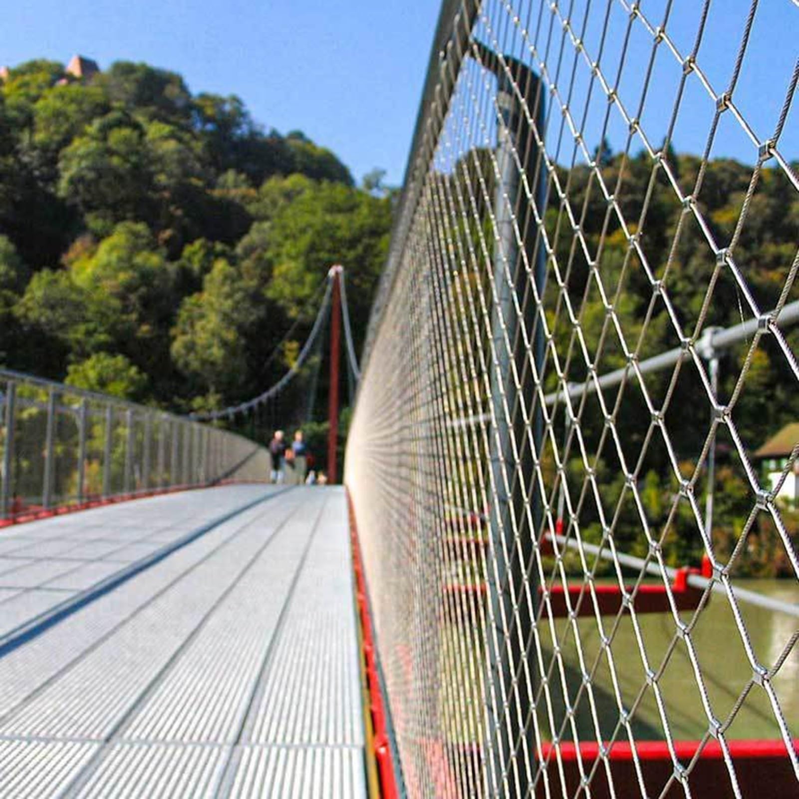 Alambre Espino Galvanizado Red De Cuerda De Acero Inoxidable 304, Valla Decorativa De Límites Cortable, Malla De Seguridad Antirrobo Anticaída para Jardín De Campo De Fútbol, Espaciado De Orificios D