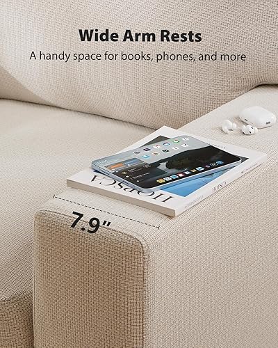 Miniatura 6 de Pipishell Sofá de 3 plazas con asientos profundos y reposabrazos anchos, sofás de 89 pulgadas para sala de estar, cómodos sofás futón de 3 plazas,