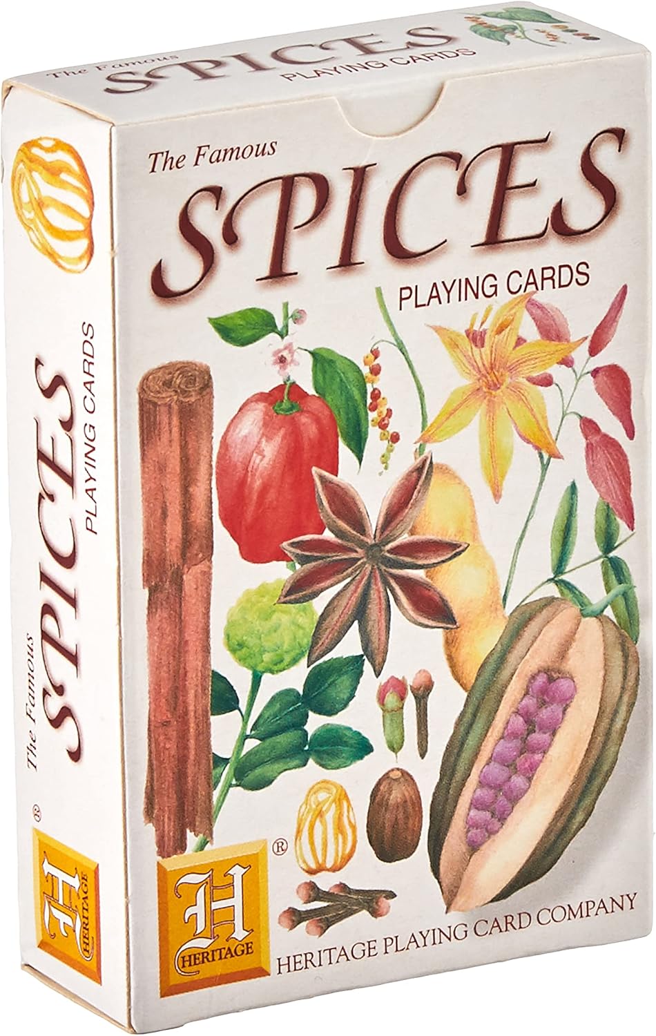Heritage Products Spice-themed Playing Cards, 54 Cards, All Ages, Educational, Thematic, Unisex, Brown, Yellow, Red, Paper, No Assembly Required, 1 Pack