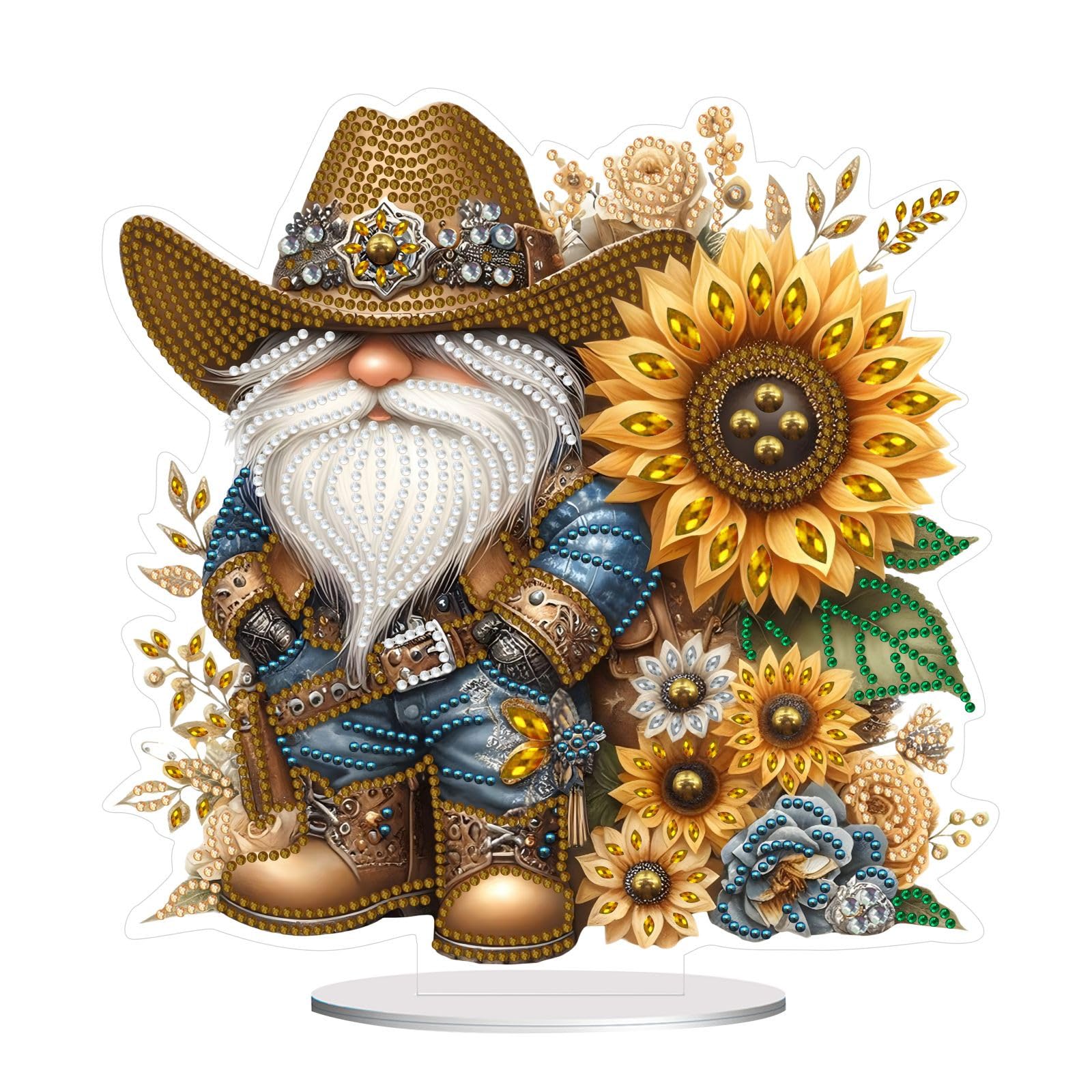 ARTopet DIY Diamond Desktop Ornament Special Shaped Crystal Sunflower Goblin Creative Acrylic Diamond Art Painting Tabletop Ornaments Single Sided Diamond Home Decor