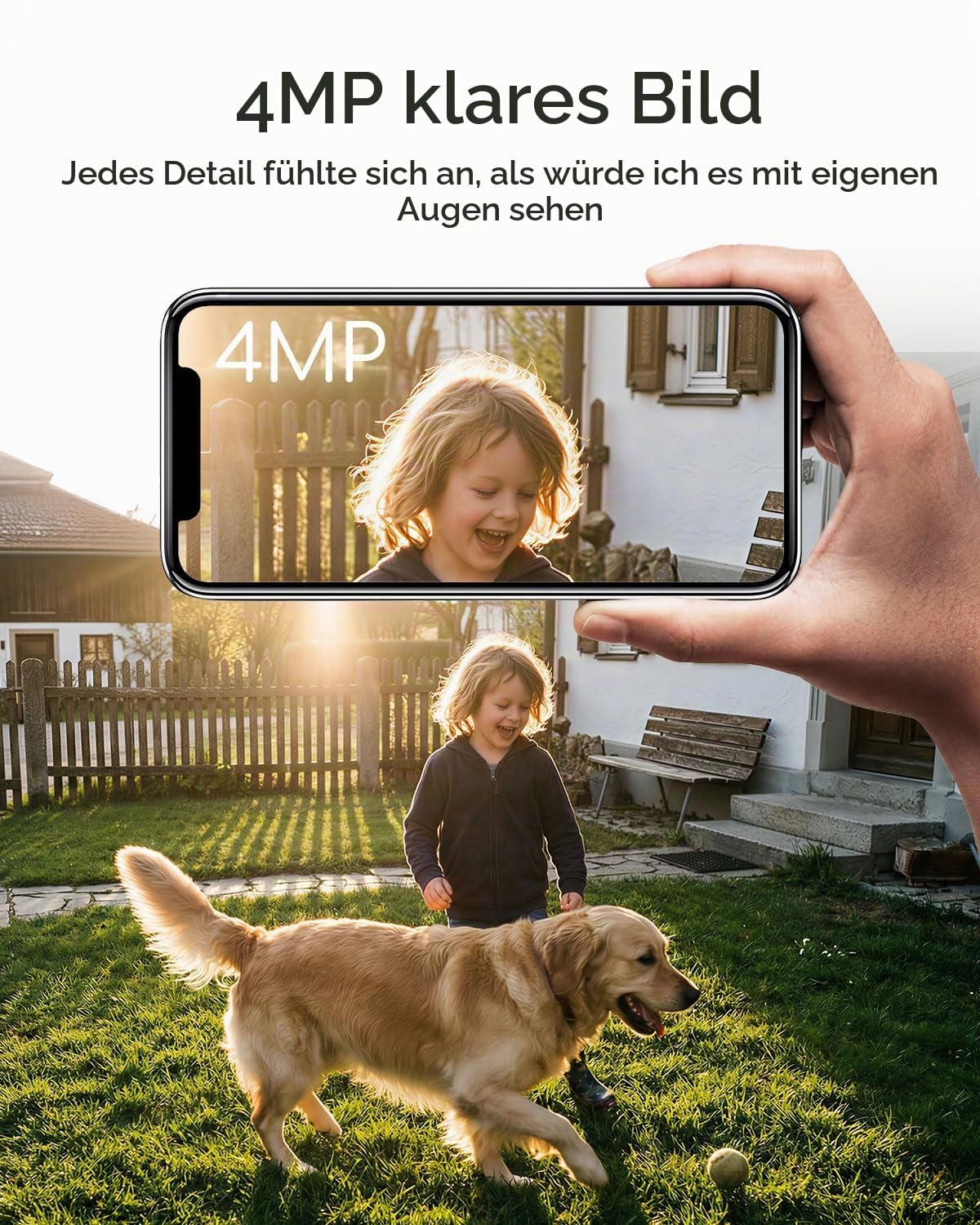 COOAU 4MP Überwachungskamera Aussen Akku Solar Set, 5GHz/2.4GHz | 2.5K Kabellose Outdoor WLAN Kamera Überwachung Aussen, 5GHz/2.4GHz, Ohne Monatliche Gebühren, Farb-Nachtsicht, Alexa
