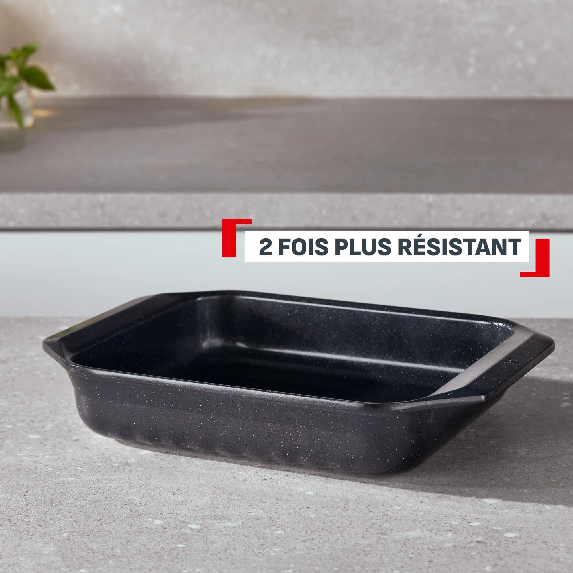 Tefal Excellence Ceramic, Lot de 3 plats à four, Plats petit/moyen en alu et céramique antiadhésifs et grand plat en inox, Garantie 10 ans, J180S304