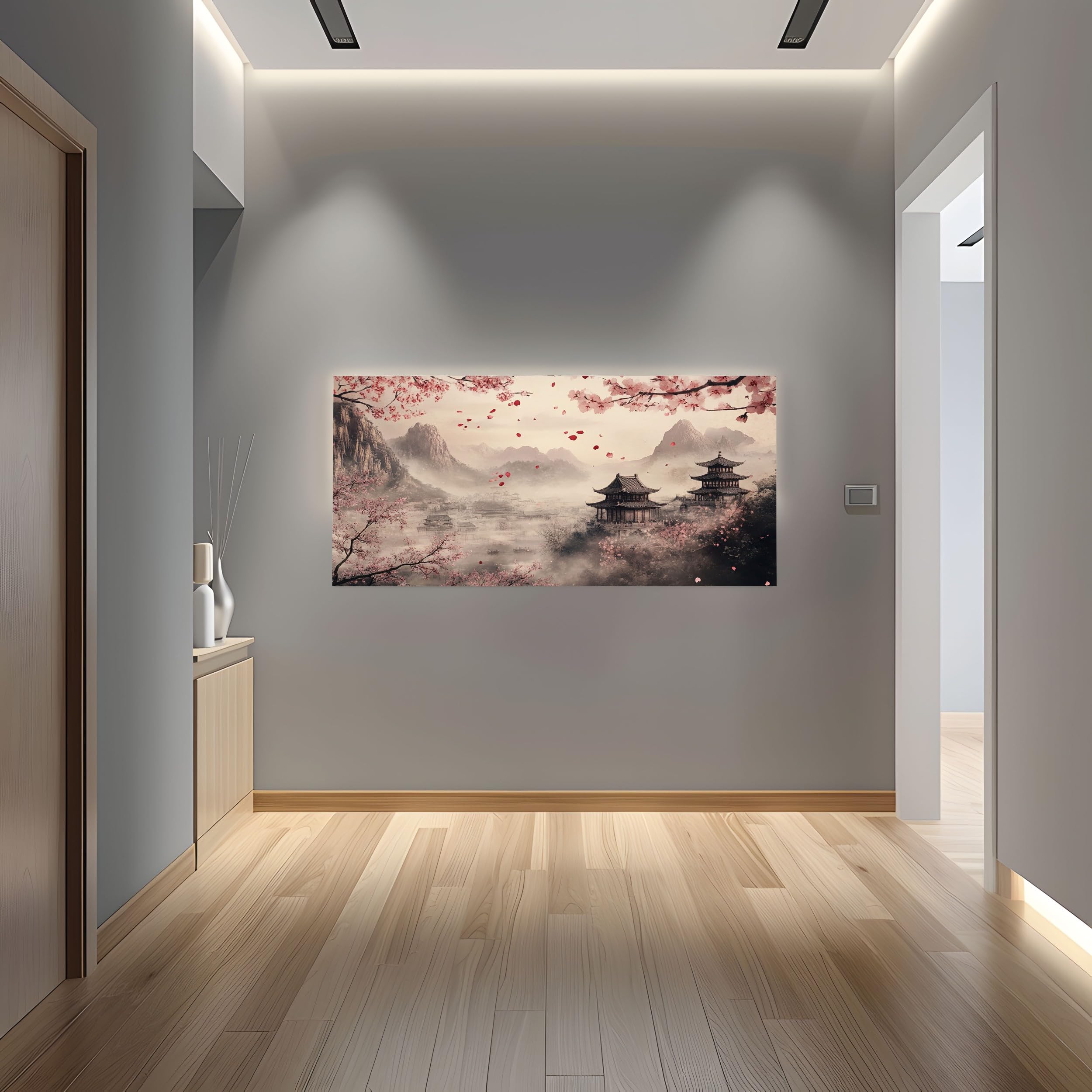 ZORYAN Moderne Wandbilder Japanische Kirschblüten Bilder XXL für Wohnzimmer