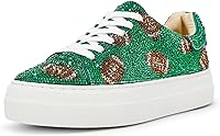 Betsey Johnson Women's Sidny Rhinestone Platform Sneakers - Sparkling Low-Top Lace-Up Fashion Shoes