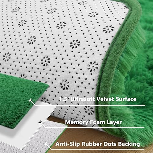 Miniatura 6 de Jelymark - Alfombra de interior peluda, mullida y supersuave para dormitorio, de 5 x 8pies, para sala de estar, decoración del hogar, dormitorio y