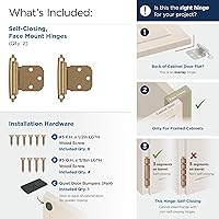 Vista 3 de Amerock BPR7629CZ Bisagra de gabinete de marco frontal Superposición variable de cierre automático montaje frontal Bronce champán Bisagra