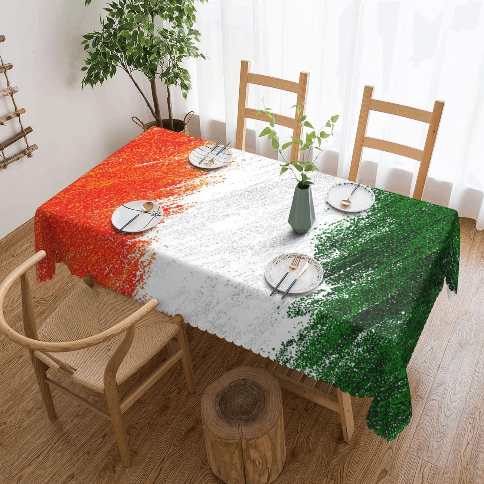 QLDETUPWLX Rectangle Table Cloth 137x183 cm Irish Tablecloths Wrinkle Free Table Cloth Washable Fabric Desktop Protection Decoration Tables Cover for Party Dining Indoor and Outdoor