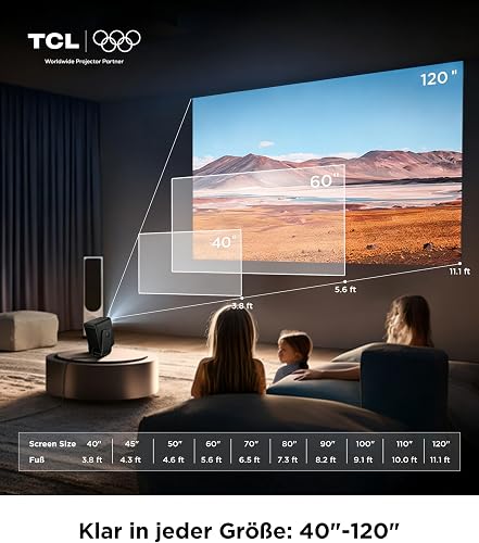 TCL C1 Smart Projector 4K Support, Google TV & Netflix Officially Licensed, WIFI and Bluetooth, Auto Focus Keystone, Native 1080p, Dolby Audio, 285° Portable Mini Projector for Home Theater (EU) - 9