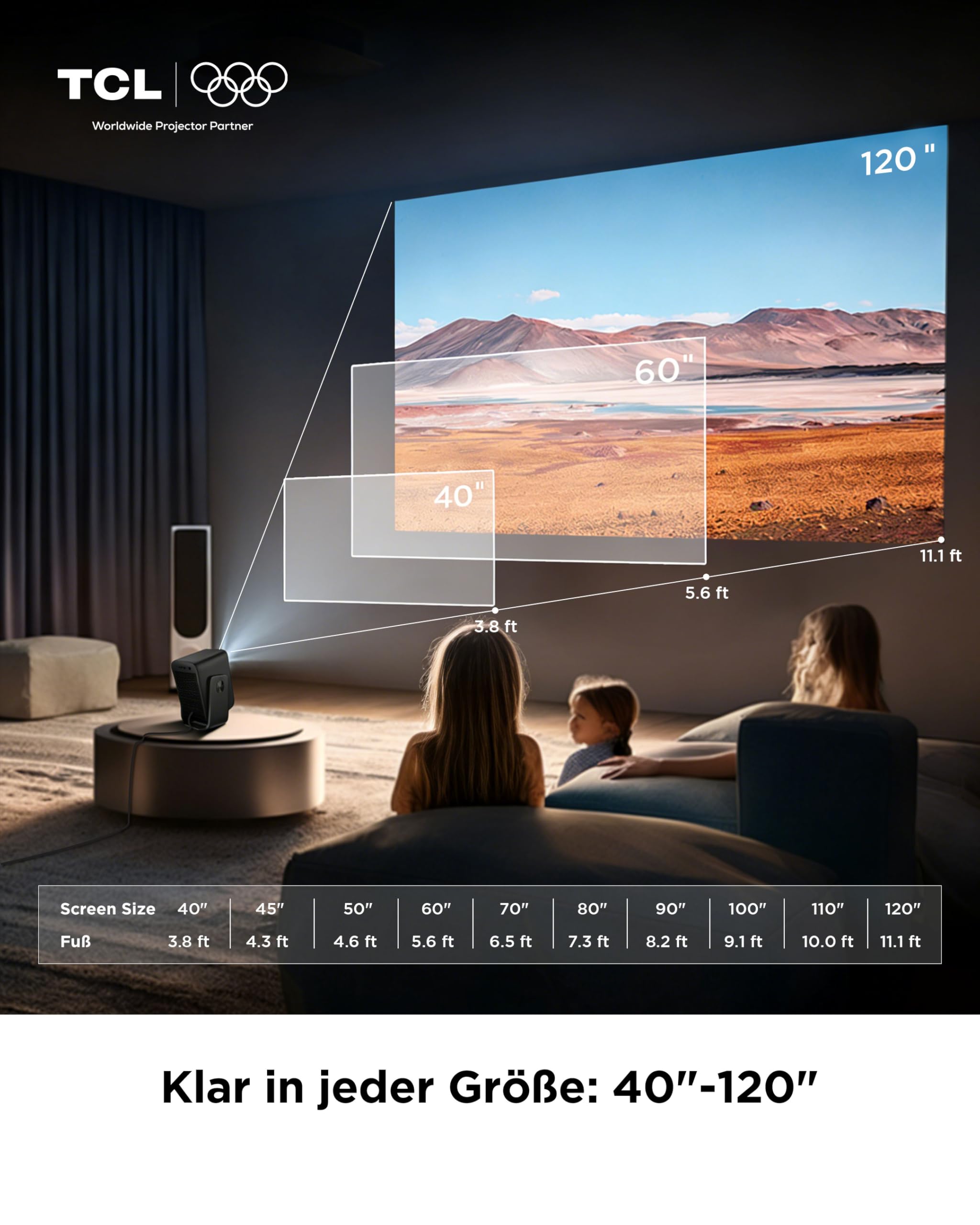 TCL C1 Smart Mini Beamer, Integriertes Offizielles Google TV/Netflix/APV, Projektor 4K 1080p, Autofokus & 6D Keystone, Dolby 8W, WLAN, Bluetooth, 285° Drehbar für Handy, Heimkino, Deckenprojektion