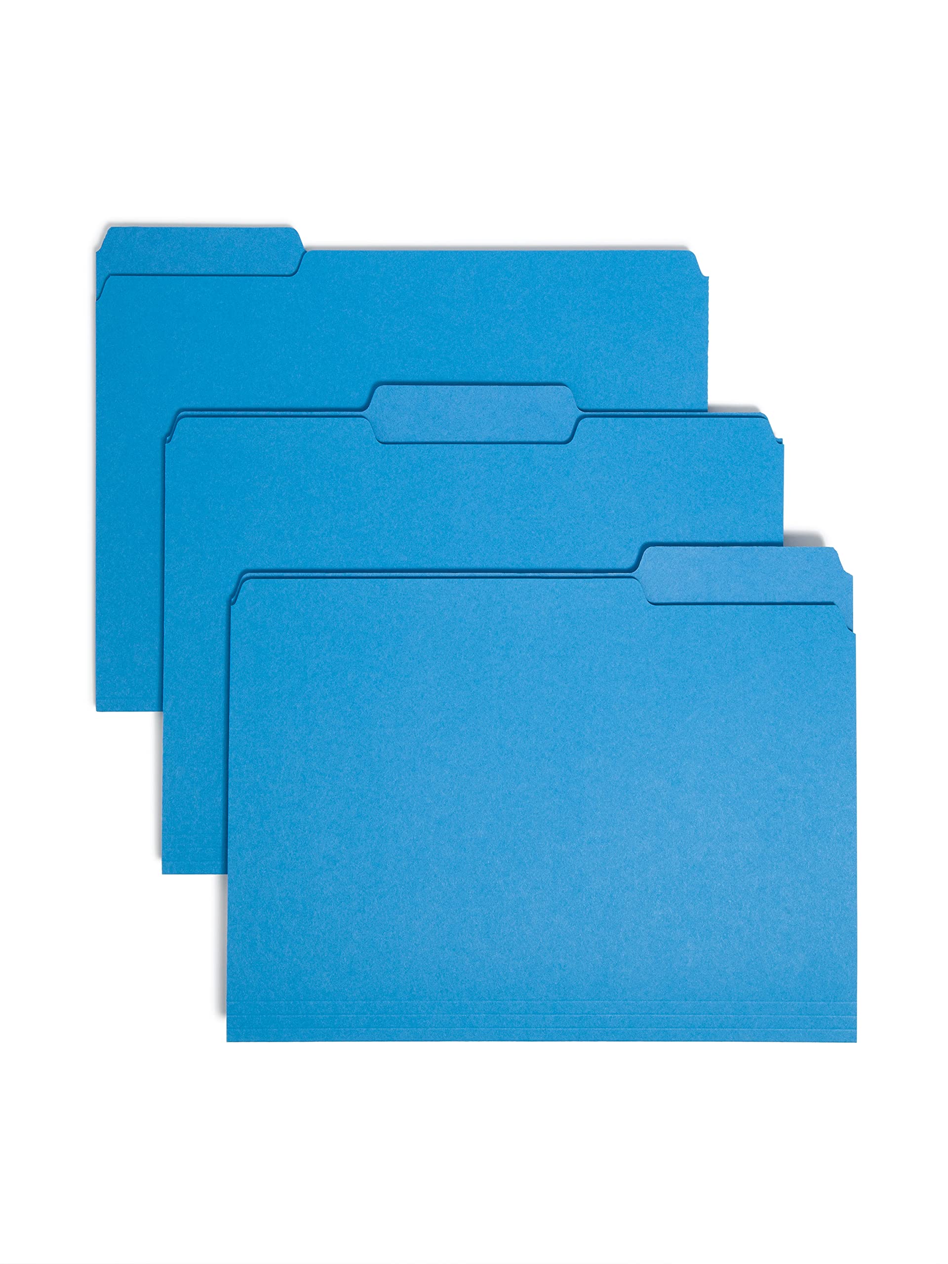 Smead File Folders 1/3 Cut Letter Sky Blue (100) Plastica Blu