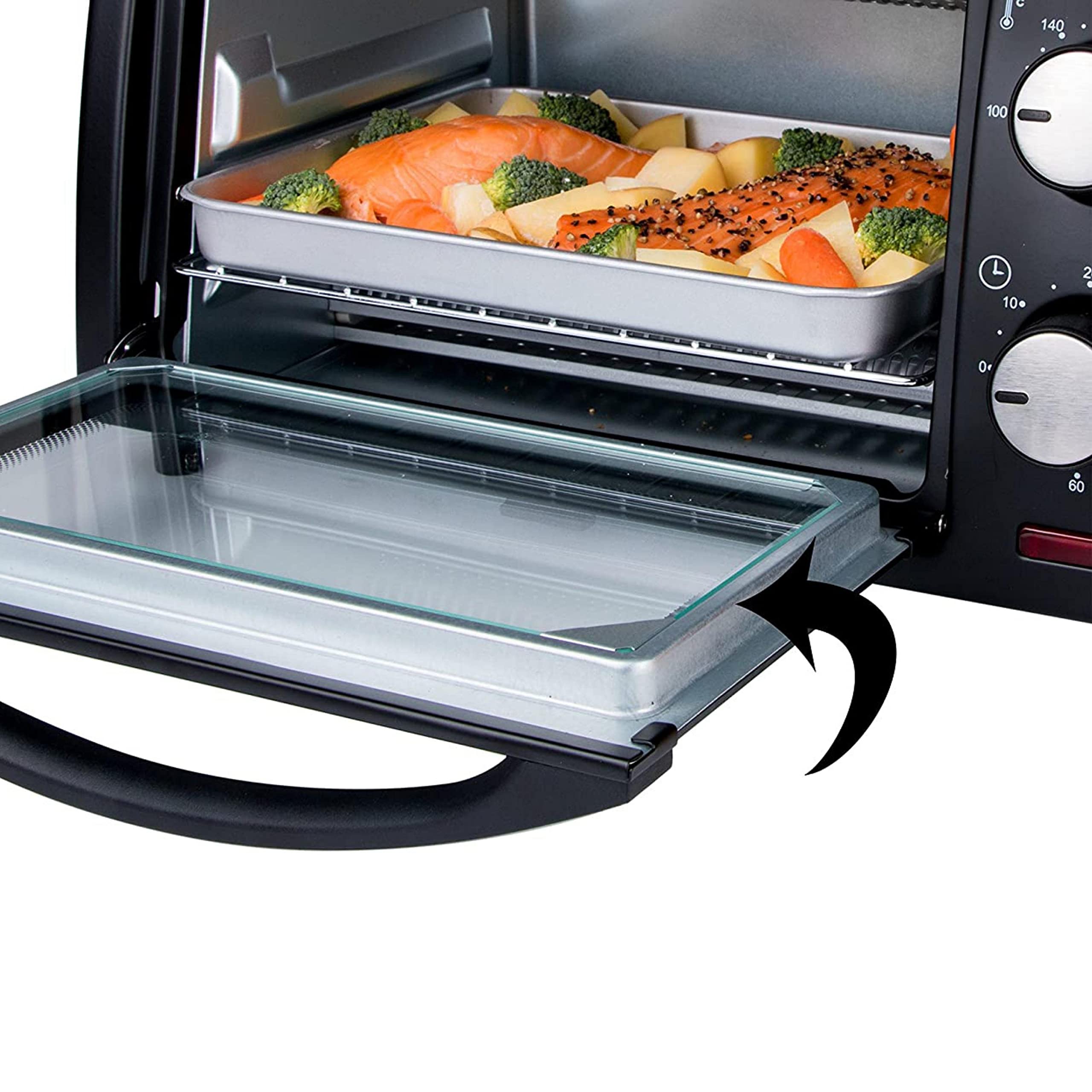 Mini Backofen 9 Liter | 60 min Timer | 800 Watt | 100°-230°C | Minibackofen | Backofen | Mini Oven | Camping Ofen | Kleiner Backofen | Kleiner Ofen