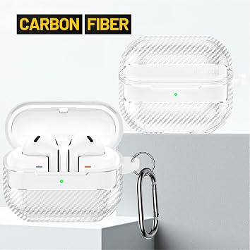 Samsung Galaxy Buds3 / Galaxy Buds3 Pro ve Galaxy Buds 3 FE Uyumlu Karbon Fiber Hybrid Polymer Technology Kulaklık Kılıfı (Şeffaf)
