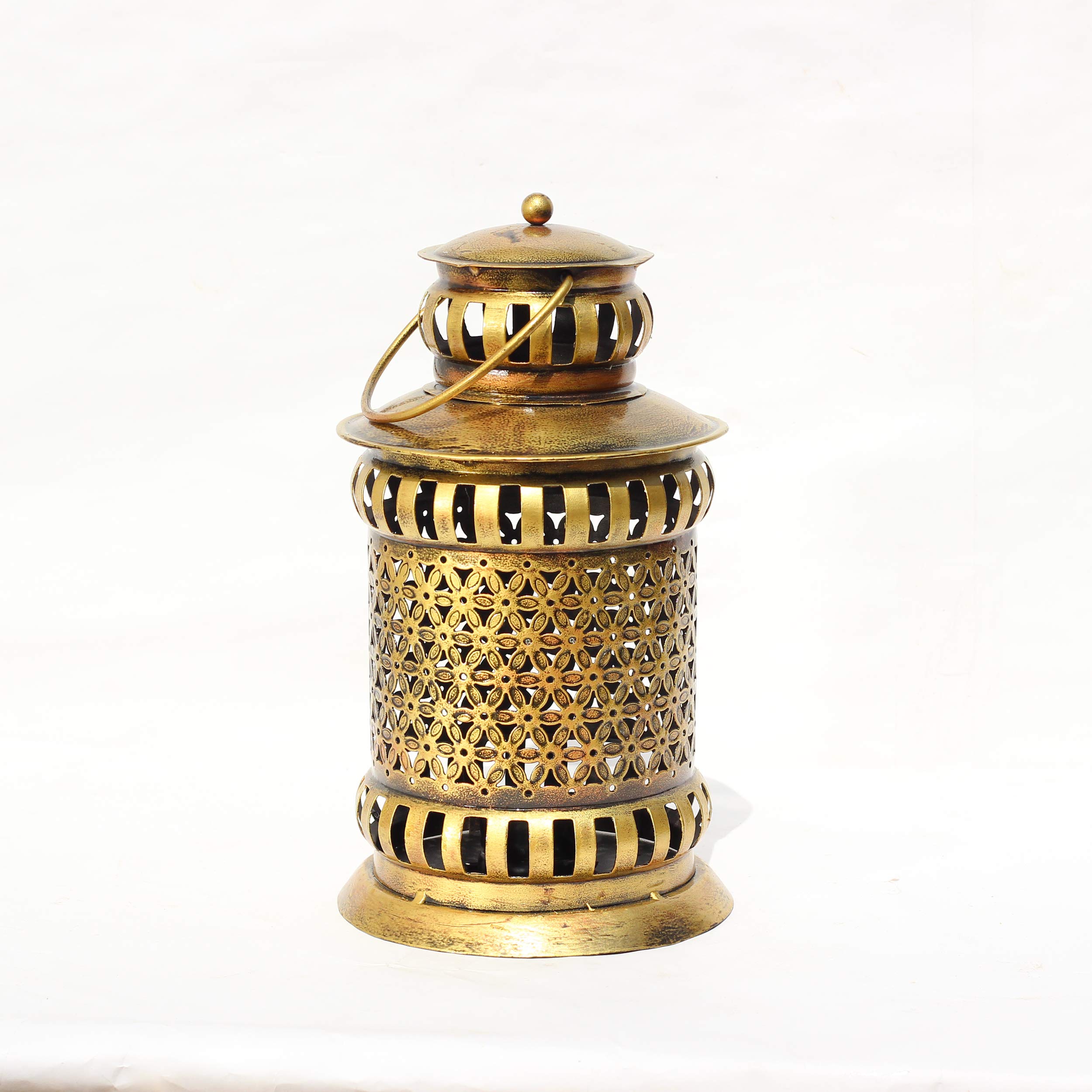 Indune's Iron Gajra Lantern Hanging Tealight Candle Holder, Pack of 1