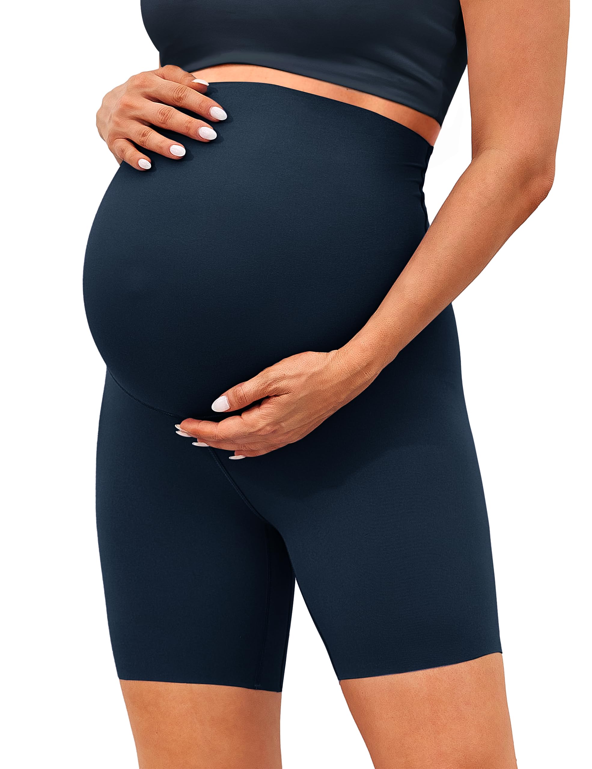 BAYDI Clouduxi Umstandsleggings Kurz -15cm High Waist Umstandshose Sommer Blickdichte Schwangerschaftsleggings Komfortable Umstands Radlerhose